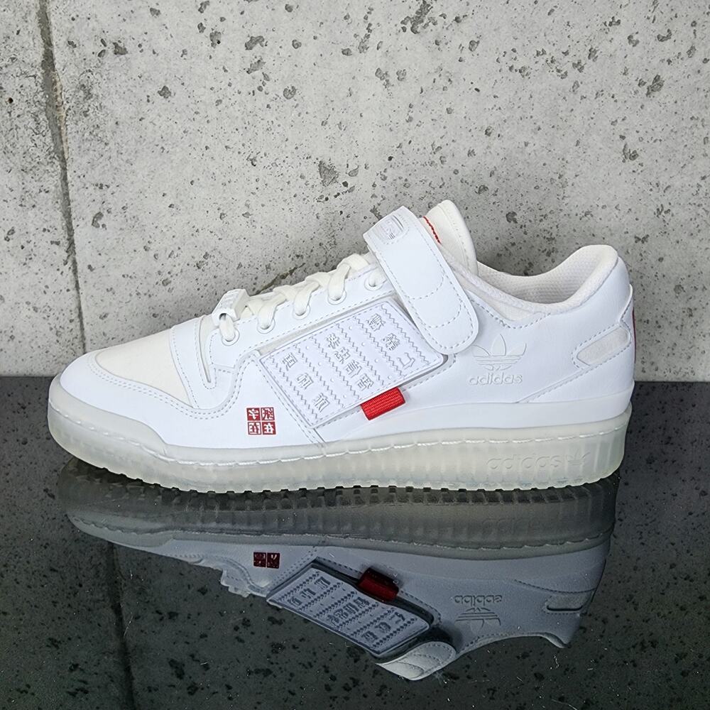 MSRP $155 Adidas Forum Low Chinese New Year 2021 Men's sz 9 White Red New